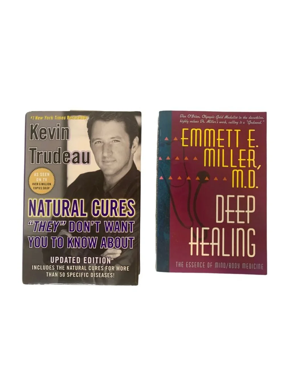 Natural Health Book Lot Kevin Trudeau Deep Healing Emmett Miller Paperback HC